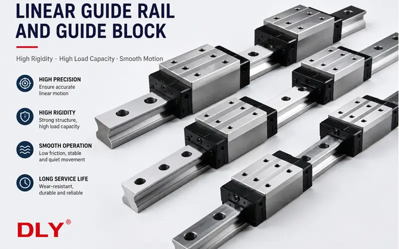 Linear guide rail and guide block system for stable linear motion Linear guide rail and guide block system for stable linear motion